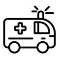 Ambulance line icon. Medical car vector illustration isolated on white. Emergency auto outline style design, designed