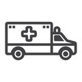 Ambulance line icon, medicine and healthcare