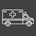 Ambulance line icon, medicine and healthcare