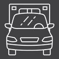 Ambulance line icon, transport and vehicle Royalty Free Stock Photo