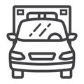 Ambulance line icon, transport and vehicle, Royalty Free Stock Photo