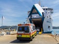 Ambulance loading onto ferry