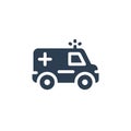 ambulance, medical car solid flat icon. vector illustration