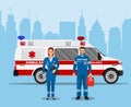 Ambulance medical service first aid concept