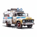 Ambulance Monster Truck On White Background Royalty Free Stock Photo