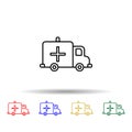 Ambulance multi color icon. Simple thin line, outline vector of blood donation icons for ui and ux, website or mobile application