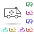 Ambulance multi color icon. Simple thin line, outline vector of health icons for ui and ux, website or mobile application