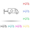 ambulance multi color style icon. Simple thin line, outline vector of medicine icons for ui and ux, website or mobile application