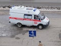 The ambulance in Omsk transports the patient