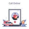 Ambulance online service or platform. Emergency medical technician Royalty Free Stock Photo