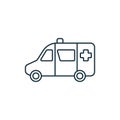 Ambulance outline icon. Monochrome simple sign from transportation collection. Ambulance icon for logo, templates, web