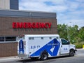 Ambulance parked at hospital