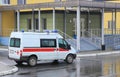 Ambulance on parking near hospital