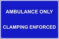 Ambulance parking sign