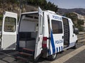 Ambulance and police van of the Portuguese police on the island of Madeira