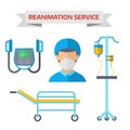 Ambulance reanimation symbols vector illustration