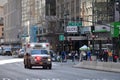 Ambulance rides with a siren on a call on the street in Manhattan Royalty Free Stock Photo