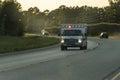 Ambulance rushing to call with lights on