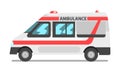 Ambulance service car, emergency medical service vehicle vector Illustration on a white background Royalty Free Stock Photo