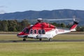 Ambulance Service of New South Wales AgustaWestland AW-139 VH-SYJ Air Ambulance Helicopter at Illawarra Regional Airport. Royalty Free Stock Photo