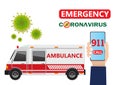 Ambulance service. 911 urgent hospital emergency call