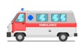 Ambulance service van, emergency medical vehicle vector Illustration on a white background Royalty Free Stock Photo