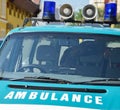 Ambulance with sirens and lights Royalty Free Stock Photo