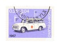 Ambulance on a stamp