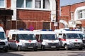 Ambulance station. An increased fleet of cars during the aggravation of the situation with the coronavirus. Saint Royalty Free Stock Photo