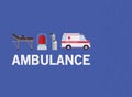 Ambulance stretcher alarm and oxygen cylinders vector design