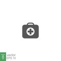 ambulance suitcase icon, line