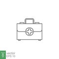 ambulance suitcase icon, line