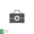 ambulance suitcase icon, solid style