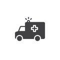 Ambulance truck icon vector, filled flat sign, solid pictogram isolated on white.