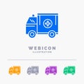 ambulance, truck, medical, help, van 5 Color Glyph Web Icon Template isolated on white. Vector illustration Royalty Free Stock Photo