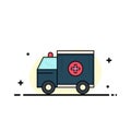 ambulance, truck, medical, help, van Flat Color Icon Vector Royalty Free Stock Photo