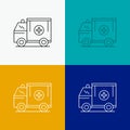 ambulance, truck, medical, help, van Icon Over Various Background. Line style design, designed for web and app. Eps 10 vector