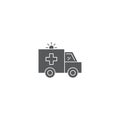 Ambulance truck vector icon symbol medical isolated on white background