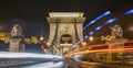 Chain Bridge with long exposure, Budapest, Hungary.