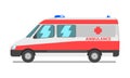 Ambulance van, emergency medical service vehicle vector Illustration on a white background Royalty Free Stock Photo