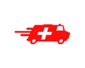 Ambulance van vehicle speeding simple business icon logo