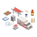 Ambulance vector doctor character ambulance car and pharmacy medicine drugs pills illustration medicatio first-aid