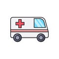 Ambulance vector flat color icon