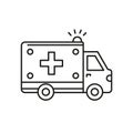 Ambulance vehicle line icon. First aid, emergency service. Urgent medical care concept Royalty Free Stock Photo