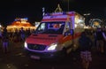 Ambulance vehicle at main street of Oktoberfest, Munich, 2015