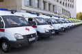 Ambulances near the building Government of Vologda region