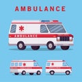 Ambulances paramedic cars side view vector design