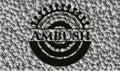 Ambush realistic dark emblem with grey bubbles background. Vector Illustration. Detailed. EPS10