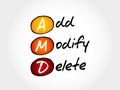 AMD - Add, Modify, Delete