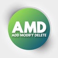 AMD - Add, Modify, Delete acronym, business concept background